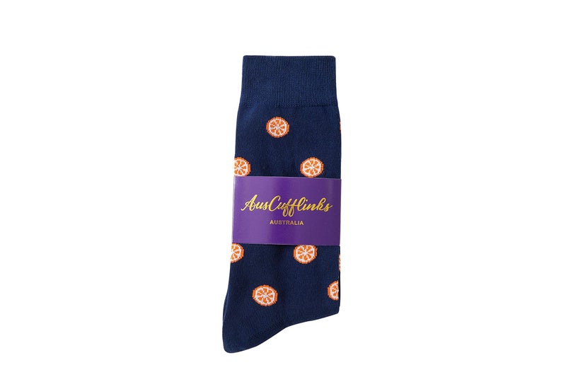 AUSCUFFLINKS Orange Socks for Men | Fruit Farmer | Socks Present for Work Colleague | Bday Gift for Guys - Image 3